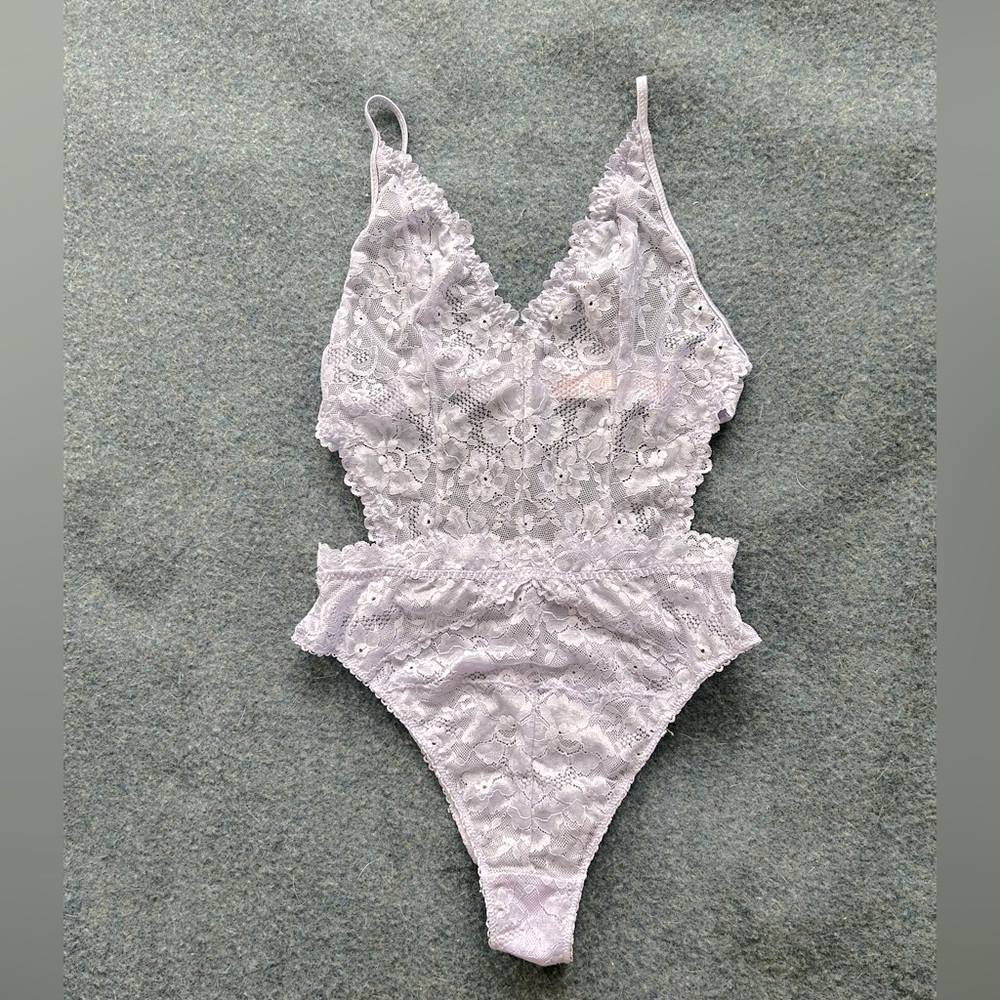 SAVAGE X FENTY Lacy Lingerie Lavender Bodysuit